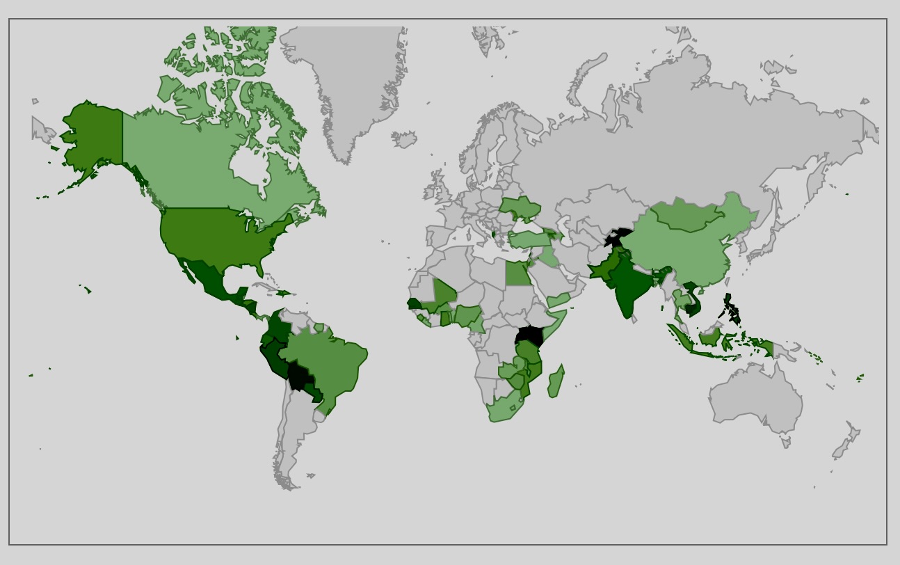 EverGift global impact network map